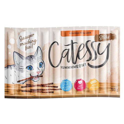 150x 5g Catessy Sticks mit Geflügel & Leber Katzensnacks