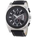 Guess Gents 'Sphere' Black Dial,Bezel, Black Leather Strap, Chronograph Watch