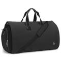 BUG Garment Bags, Convertible Garment Bag with Shoulder Strap, Shoes Compartment, Carry on Travel Suit Bags, 2 in 1 Garment Duffle Bag for Men Women Weekender Bag (Extra Large Dark Black)