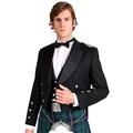 The Scotland Kilt Company Wedding Formal Mens Black Prince Charlie Kilt Jacket With Coatee Vest
