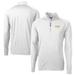 Men's Cutter & Buck White LSU Tigers Alumni Logo Adapt Eco Knit Stretch Recycled Quarter-Zip Pullover Top