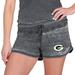 Women's Concepts Sport Charcoal Green Bay Packers Resurgence Waffle Knit Shorts