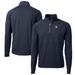 Men's Cutter & Buck Navy Notre Dame Fighting Irish Alumni Logo Adapt Eco Knit Hybrid Recycled Quarter-Zip Pullover Top