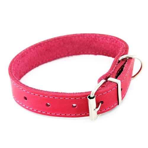 Heim Halsband mit Ziernaht, pink 28-35cm, B25mm Hund