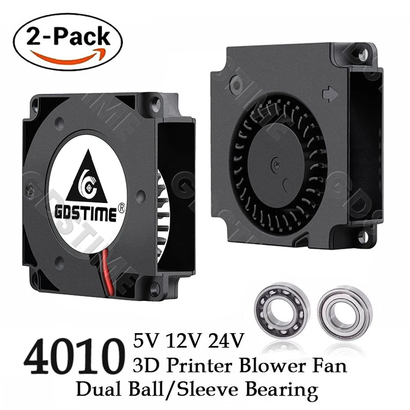 2PCS Gdstime 40mm 3D Drucker Lüfter 12V 24V 5V 4010 Gebläse Drucker Kühlung Zubehör DC Turbo Gebläse Fan Radial Fans 40x40x10mm Image
