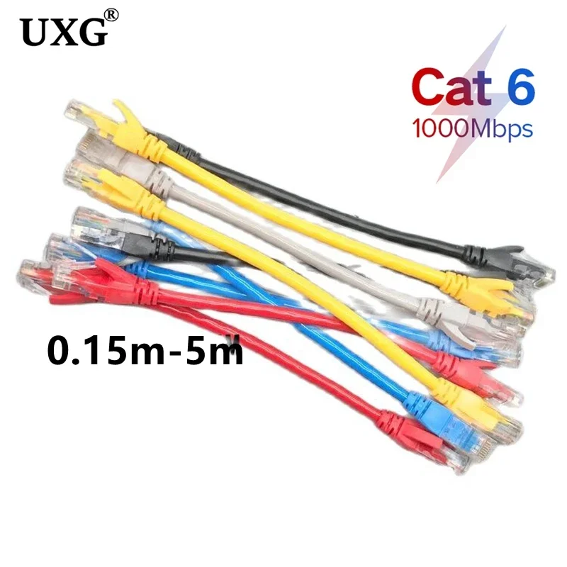 Kurzes CAT6 RJ45 CAT 6 CAT6e UTP Ethernet Netzwerk Router Modem Kabel Stecker auf Stecker RJ45 Patch LAN Kabel Kabel 15 cm 30 cm 50 cm Image