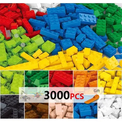 250-3000g Bausteine DIYCreative Bricks Kompatibel Inglys Klassische Ziegel Groß Grundplatte Pädagogisches Spielzeug Für Kinder Image