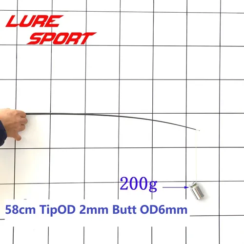Lures port 4 stücke 56cm 57cm 58cm solide Carbon Rute Spitze leer keine Farbe Rute Bauelemente