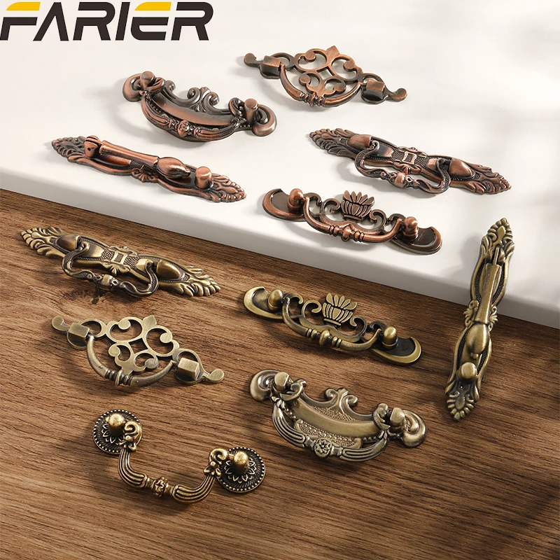 Rot/Grün Bronze AntikEuropäische klassische altmodische Möbel Küchenschrankgriff Schuhschrank Schublade Griff aus Zinklegierung