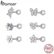 Bamoer 925 Sterling Silber Brilliant Sterne Ohrringe für Frauen Tiny Schmetterling Stud Ohrringe