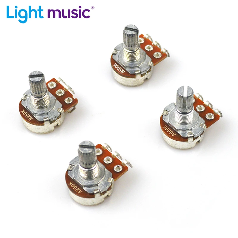 2 stücke A500K B500K A250K B250K Potentiometer Splined Kleine Topf Elektrische Gitarre Bass Effekt Amp Ton Volumen 15mm 18mm Welle Teile Image