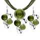 Mode Neue Schmuck Sets Grün Seil Kette Runde Perlen Anhänger Halskette Tropfen Ohrring Hohe Qualität
