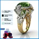 HOYON 14K Gelb Gold Farbe Smaragd Edelstein Ring für Frauen Feine Anillos De Anel Bijoux Femme