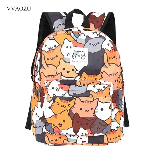 Anime Neko Atsume Frauen Rucksack Cartoon Mochila für Mädchen Jungen Reise Rucksack Nette Katze
