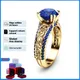 HOYON 14K Gold Farbe Blau Sapphire Ring Für Frauen Hochzeit Schmuck Diamant Stil Ring Rot Edelstein