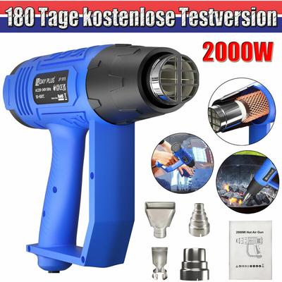 Dayplus - Neu 2023 2000W Heißluftpistole Heißluftfön Heißluftgebläse Mit 4 Düsen Max 600°C Image
