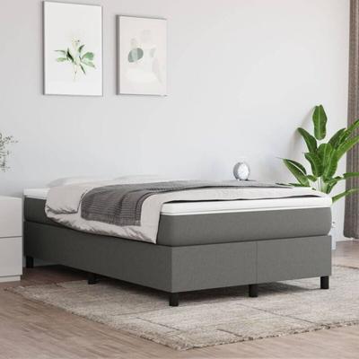 Boxspringbett Doppelbett Bett für Schlafzimmer Dunkelgrau 120x200 cm Stoff DE41058 Image