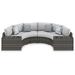 Signature Design by Ashley Harbor Court 4-Piece Outdoor Sectional Synthetic Wicker/All - Weather Wicker/Wicker/Rattan in Brown | Wayfair P459P7