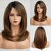 Long Layered Wig with Bangs Wigs for Women Layered Wig Shoulder Length Synthetic Wig for Daily Use Party A2