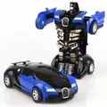 2 IN 1 Deformation Robot Car Model Plastic Mini Transformation Robots Toy For Boys One Step Impact