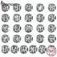 bamoer 925 Sterling Silver Letter Retro Charms Openwork Alphabet Round Beads fit for Charm Bracelet