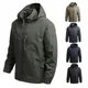 Men Windbreaker Military Field Jackets Outerwear Mens Tactical Waterproof Pilot Coat Hoodie Men