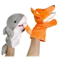 Animal Hand Finger Puppet Plushed Doll Educational Baby Toys Fox Bear Shark Simulator Soft Stuffed