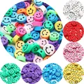 20/50/100pcs Mixed Smile Face Polymer Clay Beads Round Clay Spacer Beads For Jewelry Making Diy