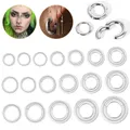 ZS 1PC Large Size Hoop Earring 316L Stainless Steel Ear Gauges Plugs Punk Septum Nose Rings