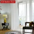 Modern Hall White Tulle Sheer Curtains for Living Room Girl‘s Bedroom Ready-made Window Cortina