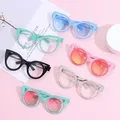 15-20cm Doll Glasses Cat Eye Sunglasses Blythe Glasses Mini Plush Doll Eyewear Cool Glasses Pet