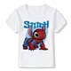 Summer Stitch Children T Shirt Spiderman New Kawaii Disney for Boy Girl Casual Clothes Harajuku