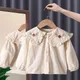 Girls Shirts New Lace Princess Blouses Spring Autumn Kids Long Sleeve Shirts Fashion Children's