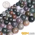 Natural Stone Indian Agates Round Beads For Jewelry Making Strand 15" DIY Bracelet Necklace Jewelry