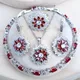 Silver 925 Bridal Jewelry Sets Cubic Zirconia Costume Jewellery Wedding Rings Earrings Pendant
