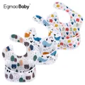 Waterproof Baby Bibs 100% Polyester TPU Coating Feeding Bibs Washable Baby Bibs with Food Catcher