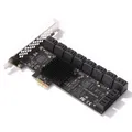 Mining 20/16/12/6 Ports SATA 6Gb to PCI Express Controller for PC Expansion Card PCIe to SATA III