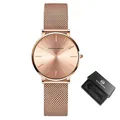 Drop Shipping A++++ Quality Stainless Steel Band Japan Quartz Movement Waterproof Women Full Rose