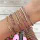 Exquisite Colorful Zirconia Y2k Tennis Bracelets for Women 2000s Aesthetic Half Chains Half Crystal