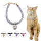 Luxury Crystal Cat Collar Heart Gem Pendant Party Reflective Rhinestone Necklace Adjustable Cats