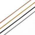 2MM 2.5MM 3MM Box Chains Stainless Steel Necklace DIY Long Necklaces Jewelry for Women Men Statement