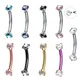 1PC Surgical Steel Curved Barbell Colorful Crystal Zircon Eyebrow Ring Piercing Barbell Lip Ring