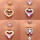 Heart Shaped Navel Ring Ornament Water Drop 14G Belly Button Piercing Barbell Pendant Belly Nombril