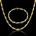 Vintage Jewelry Sets For Women/Men Trendy Choker Necklace Bracelet Set Wholesale 3MM Steel Chain