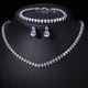 Emmaya Zircons Gorgeous Cubic Zirconia White Gold Color Round Wedding Bridal Necklace Earrings Party