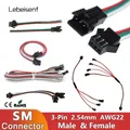 LED Strip JST SM 3P Male Female Connection Harness 1 to 2 3 4 Synchronized Wire 2.54mm Pitch 1M 2M