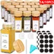 5/12Pcs Glass Spice Jars with Bamboo Lid Spice Seasoning Containers Salt Pepper Shakers Spice