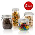 Prep & Savour Vintage Storage Jars 4 Piece Kitchen Canister Set Darsie Glass in White | 8.6 H x 4.6 W x 4.6 D in | Wayfair