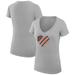 Women's G-III 4Her by Carl Banks Heather Gray San Francisco Giants Heart V-Neck Fitted T-Shirt