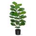 Artificial Fiddle Leaf Fig Tree 39 inch Faux Ficus Lyrata Plant in Pot with Woven Basket Nearly Natural Artificial Fake Plant for Home Decor Indoor Outdoor Office Perfect Housewarming Gift